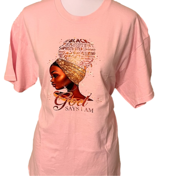 God Say's I Am Woman Beautiful Magic Intelligent Print T-shirt - Picture 3 of 4